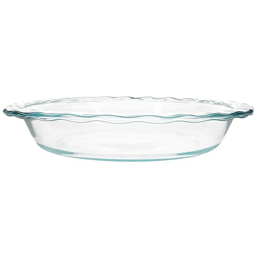 Pyrex C-209 Clear Fluted Rim Glass Pie Plate 9.5 in x 1.6 in (24 cm) - Made in USA