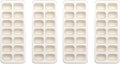 Ice Cube Tray Set (4-Pack) with Lids: Small Easy Ice Release Silicone Ice Trays with 14 cubes each, 56 ice cubes - Clean Easy, Stackable, Flexible, Rectangle (4 Ice Cube Trays with Lids) (White)