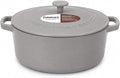 Cuisinart Chef's Classic Enameled Cast Iron Dutch Oven with Lid, Porcelain Enameled Interior, Oven Safe, Induction Compatible, 7-Quart, Round, Grey