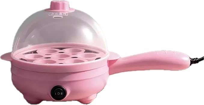 Boiled Egg Cooker 450W,Hard Boiled Eggs Cooker Electric 7 Egg Capacity,Plastic,Auto Power Off with Measuring Cup,Compact,Easy for Kitchen,Travel,Pink (Pink)