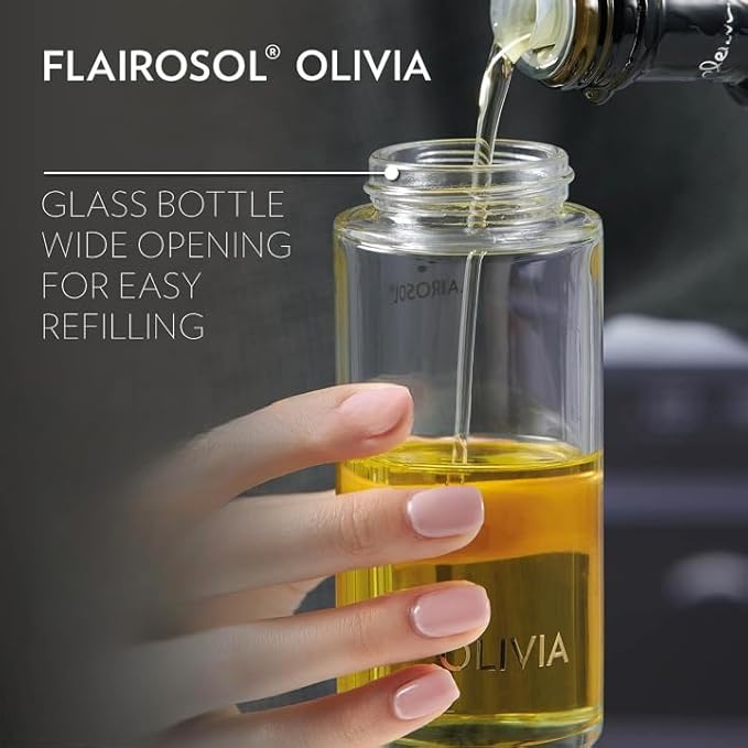 FLAIROSOL OLIVIA Oil Sprayer for Cooking, 2 Pack 200ML and 1 Pack 130ML Glass Oil Sprayer