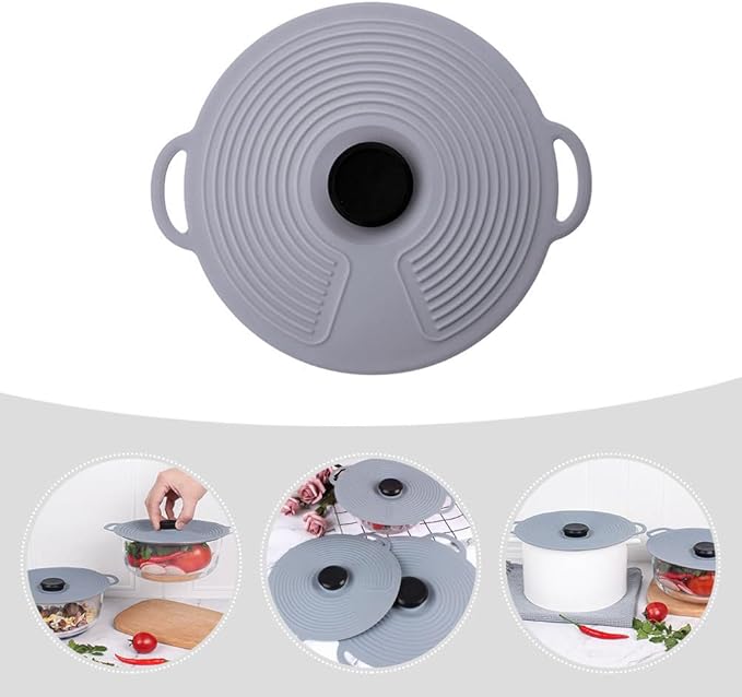 MAGICLULU Silicone Universal Lid for Pots and Bowls Reusable Stretchable Food Storage Cover Heat Resistant Fresh Preservation Lid for Kitchen Containers 12.6X11 Inches