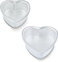 6 × 3 & 8 × 3 Inch Heart Shaped Cake Pans Set of 2, Aluminum Heart Cake Tin, Baking Cake Pan for Wedding, Party, Family Occasions, Chocolate, Bread. (Heart, 6 × 3 & 8 × 3 Inch,Set of 2)