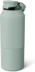 BrüMate Rise 35oz Water Bottle With 100% Leakproof Covered Silicone Straw | Insulated Stainless Steel Water Bottle With Removable Straw | Fast Flow | Soft Sip Silicone Spout | BPA-Free (Sage)