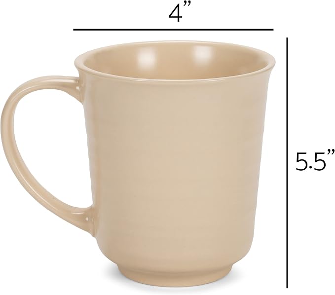 Elanze Designs Cream Matte Glaze Finish 17 ounce Stoneware Coffee Cup Mugs Set of 4