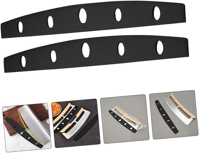 Zerodeko 10pcs Pizza Cutter Blade Covers Half Round Edge Guards Stainless Steel Knife Protectors for Safe Cutting Kitchen Gadgets for Camping BBQ Picnic and Home Cooking