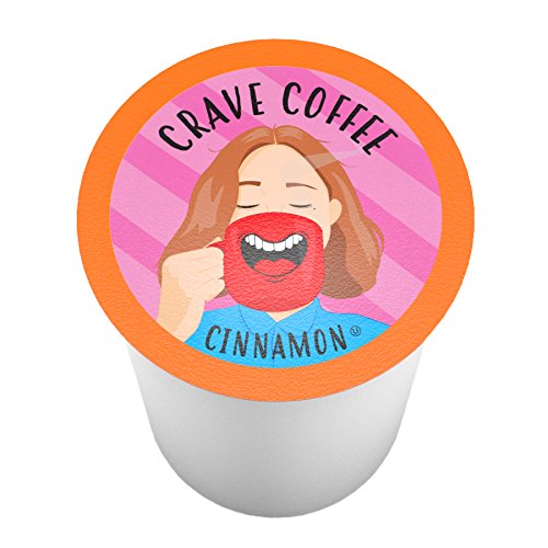 Crave Beverages Flavored Coffee Pods, Compatible with Keurig K-Cup Brewers, Single Serve Cinnamon, 100 Count