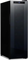 NewAir 10" Wine Fridge for 12 Bottles | Freestanding Wine Cooler Refrigerator with Glass Door | Compact Countertop Storage with Precision Cooling & Quiet Operation | Black