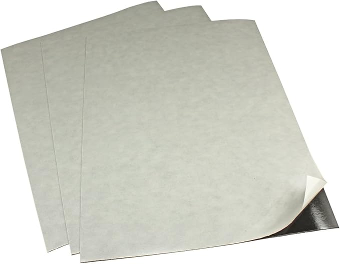 LITKO Flexible Steel Vinyl Magnetically-Receptive Sheet | 3 Pack, 0.025in Thick | Letter Size 8.5x11 inch | Adhesive Backed Peel and Stick | Magnetic Miniatures Storage