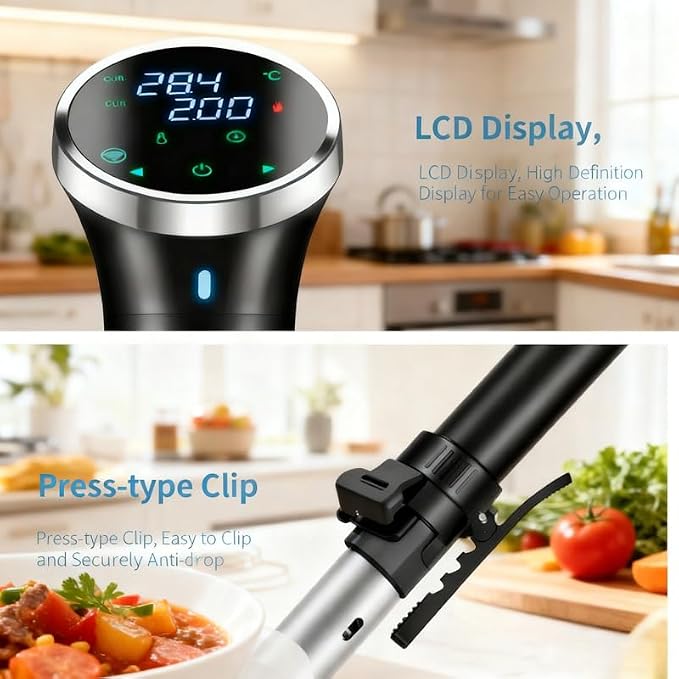 1100W Immersion Circulator Sous Vide Machine, Wifi Enabled Precision Cooker with App Control for Restaurant-Style Steak, Tender Meat & More