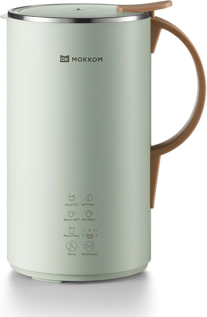 Automatic Nut Milk Maker, 20 oz Soy Milk Maker, Homemade Almond, Oat, Coconut, Soy, or Plant-Based Milk and Dairy Free Beverages, Almond Milk Maker with Delay Start/Boild Water/Self Clean - Green