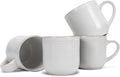 Elanze Designs Glossy Reactive Glaze Large 17 Fluid Ounce Everyday Kitchen Food Grade Ceramic Stoneware Coffee Mug Cup with Comfort Curved Handles, Set of 4, Classic White