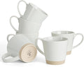 famiware Coffee Mugs for 6, 12 oz Mug Set, Dringking Cup with Handle for Coffee, Tea, Cocoa, Milk, Saturn serise, White