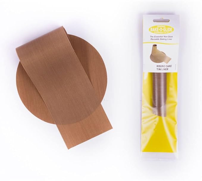 Bake-O-Glide Circle and Frilled Wall Liner, Woven Glass Fabric Coated in 100% PTFE, Brown, 175mm / 7"