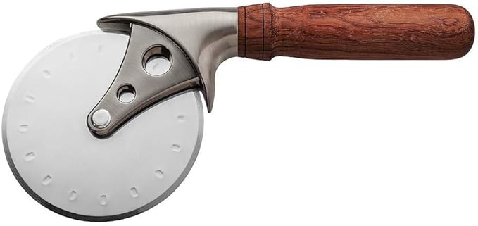 Pizza Cutter Turning Kit - 4” Diameter Stainless Steel Blade - Pewter Finish Pizza Slicer for Pizza Cutting - Pizza Accessories and Supplies for Pizza Lovers - Easy to Install Pizza Cutter Tool