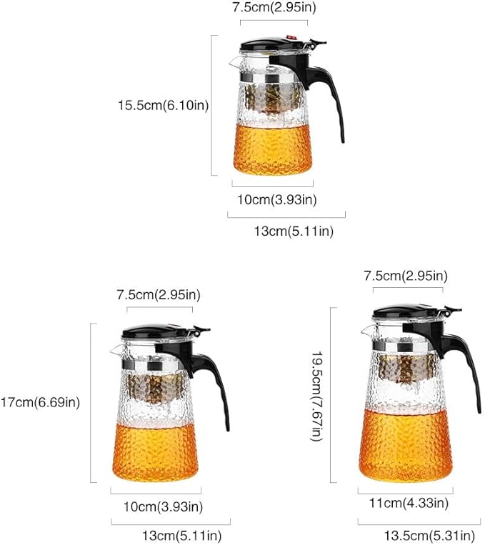 Household Water Container Teapot Tea Set Glass Teapot with Filter Large Capacity Tea Maker Office Drink Pitcher (Size : Small)
