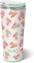 Swig Life 22oz Insulated Tumbler, Travel Coffee Tumbler with Lid, Cup Holder Friendly Travel Coffee Mug, Stainless Steel (Roller Rink)