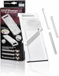 Benriner Mandoline Super Slicer, with 4 Japanese Stainless Steel Blades, BPA Free, 14.5 x 5.25-Inches, Official US Version with Authentic Retail Packaging