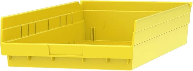 Akro-Mils 30174 Plastic Nesting Shelf Bin Box, (24-Inch x 11-Inch x 4-Inch), Yellow, (6-Pack)