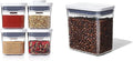 OXO Good Grips 4-Piece Mini POP Container Set Good Grips POP Container – Airtight 1.7 Qt for Coffee and More Food Storage, Rectangle, Clear