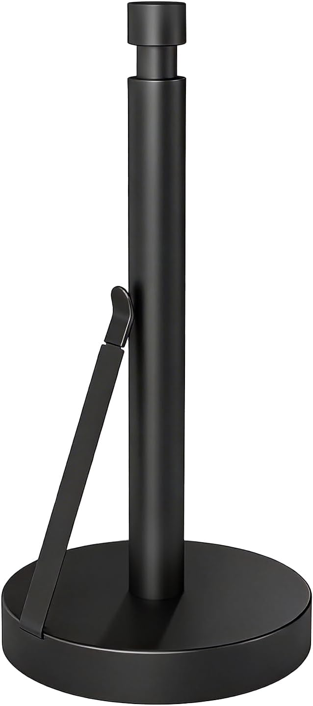 YUMORE Paper Towel Holder Countertop, Paper Towel Holder with Weighted Base Non Slip, Standing Paper Towel Roll Holder for Kitchen Bathroom, Stainles Steel