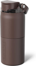 BrüMate Rise 18oz Water Bottle with Covered Silicone Straw | 100% Leakproof Insulated Kids Water Bottle | Cup Holder Friendly Base | 18oz (Java)