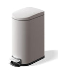 GarveeHome 2.6 Gallon Bathroom Trash Can, Space-Saving Slim Stainless Steel Step-On Garbage Bin with Soft Close Lid, Removable Inner Bucket for Bathroom & Bedroom,Grey
