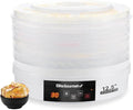 Elite Gourmet EFD770WD Digital Food Dehydrator with 5x12.5” BPA Free Trays, Adjustable 48-hr Timer and Temperature from 95~158F, Jerky, Herbs, Fruit, Veggies, Dried Snacks, White
