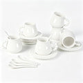 Coffee Cups Set of 6, 8 oz Ceramic Espresso Coffee Cup Set, Latte Mugs with Saucers and Spoons for Cappuccino, Latte, Mocha, Tea, Au Lait, Dishwasher & Microwave Safe