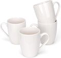 Ceramic Coffee Mugs Set of 4, 12 OZ, White | Porcelain, With Handle, Dishwasher Safe, Microwave Safe, Hot Tea, Americano, Mocha, Milk, Latte