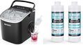 EUHOMY Countertop Ice Maker Machine with Handle, 26lbs in 24Hrs, 9 Ice Cubes Ready in 6 Mins with 32 Fl OZ Ice Machine Cleaner Descaler (8 Uses)
