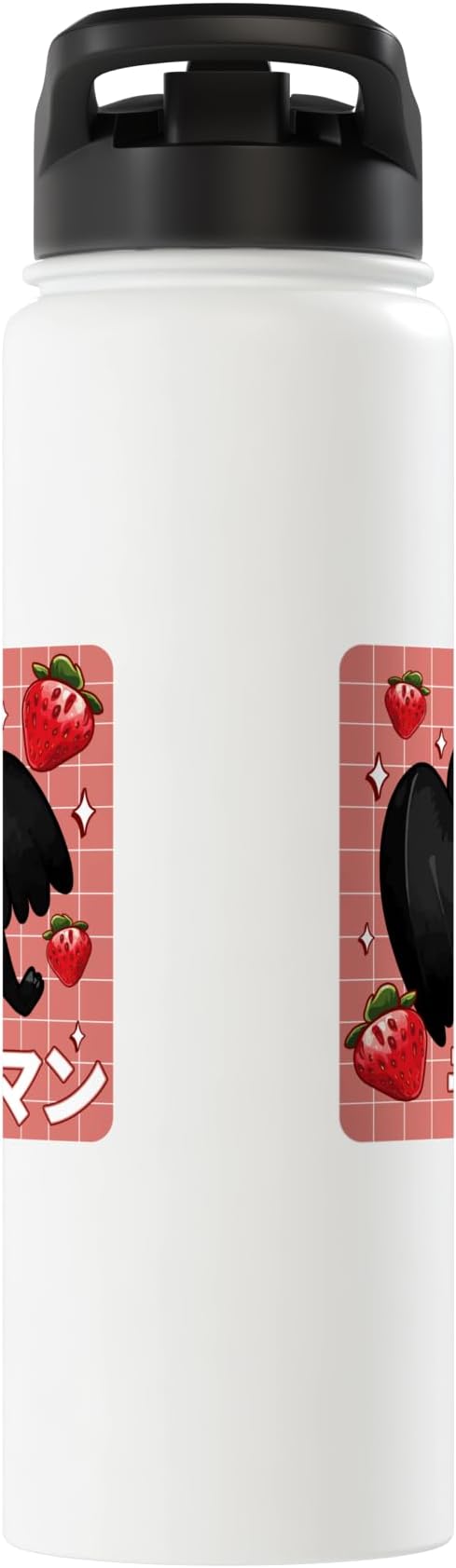 Cryptid Mothman Lover Kawaii Strawberry Milk Shake Carton Stainless Steel Insulated Water Bottle