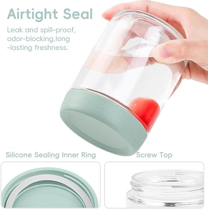 6-Pack Mason Jars with Silicone Sleeves, Airtight Food-Safe Containers with Lids, Leak-Proof Meal Prep Jars for Oats, Yogurt, Snacks