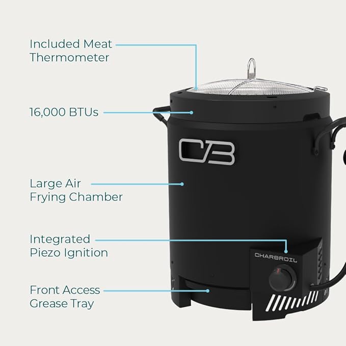 Charbroil The Big Easy Oil-Less Turkey Fryer | Outdoor Air Fryer | Propane Cooker, Black - 24102165