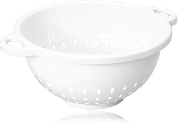 Chef Craft 5-Quart Colander 11" x 5" in Size, White, 3-Pack