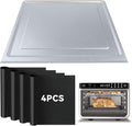Air Fryer Accessories for Ninja DT201 DT251, 4pcs Black Liners and 1pack Replacement Crumb tray Pan for Ninja DT201
