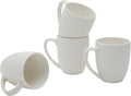 Tabletops Gallery 4 Piece Embossed White Chip Resistant Porcelain Mug Set | Dishwasher safe