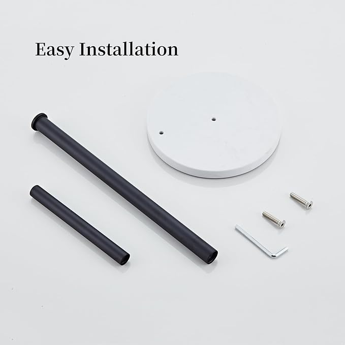 Matte Black Paper Towel Holder,Stainless Steel Paper Towel Holder for Kitchen Roll Organize, Standard or Jumbo-Sized Roll Paper, Countertop Roll Dispenser with Marble Base