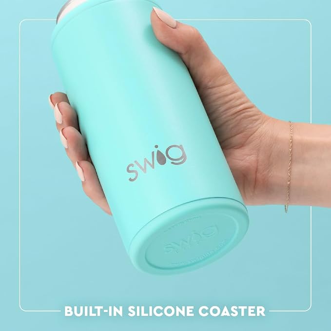 Swig Life Skinny Can Cooler, 12oz Insulated Slim Can Holder, Stainless Steel Bottle Cooler, Cowgirl Gifts, 21st Birthday Gifts, Bachelorette Party Gifts for Women (Let's Go Girls)