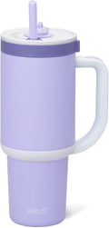 Ello Oasis 30 oz Tumbler with Handle & Retracting Straw | Reusable Insulated Stainless Steel Cup 100% Leakproof, Gifts for Teens Women Men | Keeps cold for 24 Hours, Cup Holder Friendly, Twilight