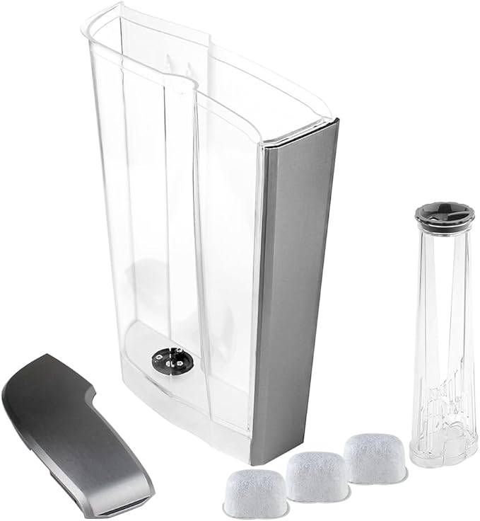 Replacement Part Water Reservoir with Water Filter Holder and 3 Charcoal filters,Compatible with Keurig K-Elite Coffee Maker Only (Brushed Silver)
