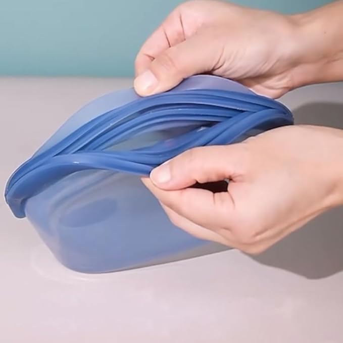 8 Pcs Reusable Silicone sealed Food Storage Bags, Multi-Role Food Storage Bags, Leak Proof, Freezer Safe, Microwave Safe, Dishwasher Safe, Eco-friendly