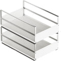 Pull Out Cabinet Organizer with Adhesive Nano Film, Heavy Duty Slide Out Pantry Shelves Drawer Storage, Under Sink Organizers for Bathroom, Kitchen (White,Stackable-11”W x 16.54”Dx 12.6”H)