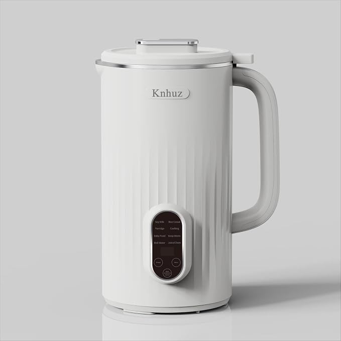 Kuhuz Nut Milk Maker,32oz Automatic Soy Milk Machine For Homemade Almond,Oat,Coconut Plant Based & Non-Dairy Beverages,12H Time Delay,Auto-Clean,Keep Warm,White