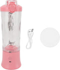 600ml Portable Blender 150W 18000RPM USB Rechargeable 4000mAh 2 Modes Mix & Pulse Mini Juicer Cup with Leak Proof Lid White Pink (Pink)