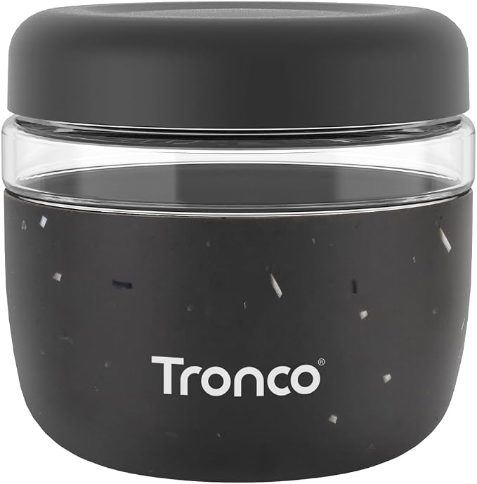 Tronco 24 oz Glass Food Storage & Lunch Bowl Containers with Airtight Lids | Leak & Spill Proof Meal Prep Container & Food Storage Jar for Lunch, Salad, Oats, Soup, BPA-Free, Microwave & Dishwasher Safe