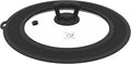 Vented Tempered Glass Universal Lid for Pot Pan Skillet with Heat Resistant Silicone Rim Microwave Splatter Lid Cover Microwave Safe Fit 6.5" 7" 7.5" Cookware, Dishwasher Safe Black