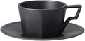 KINTO 28894 OCT Cup & Saucer, 6.7 fl oz (220 ml), Black, Microwave and Dishwasher Safe, Gift, Present