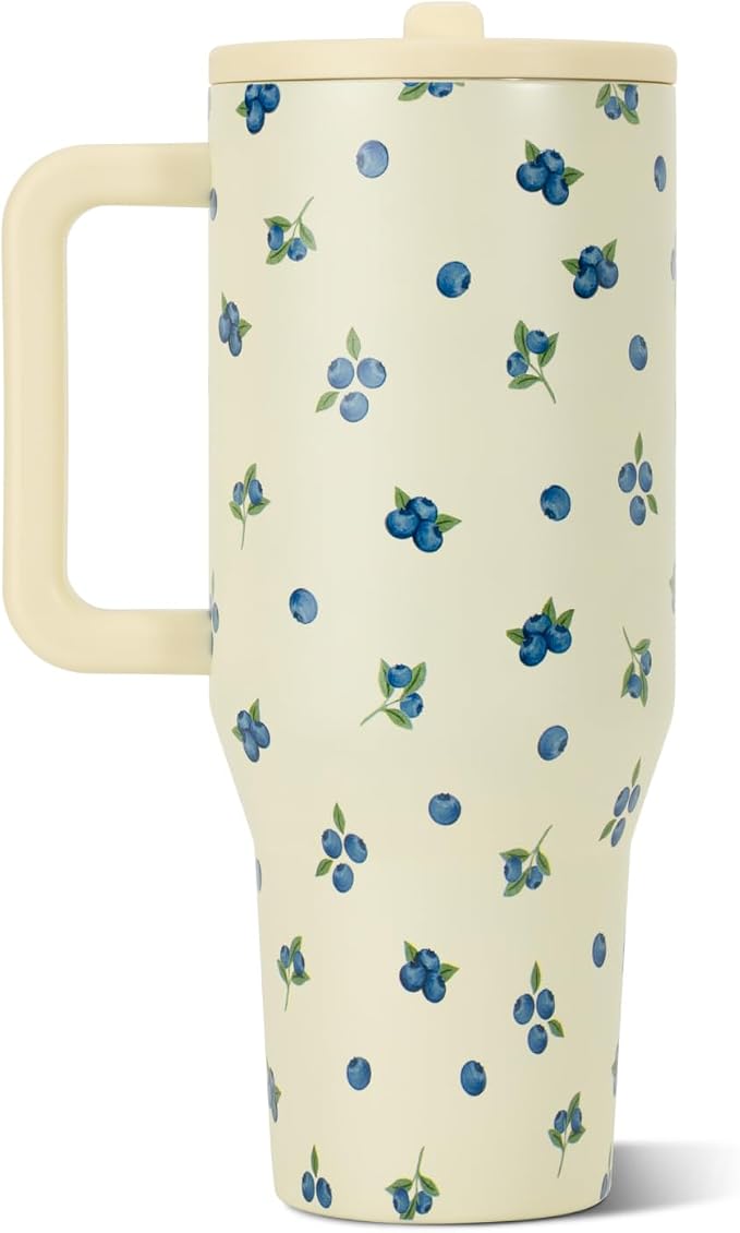 HydroJug Traveler 40oz, Insulated Tumbler with Handle & Straw, Freshly Pick'd