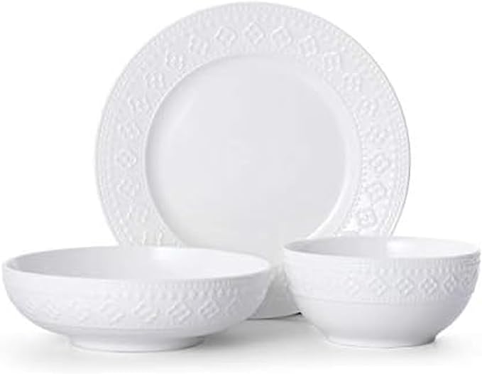 Pfaltzgraff Haisley 12-Piece Dinnerware Set, White